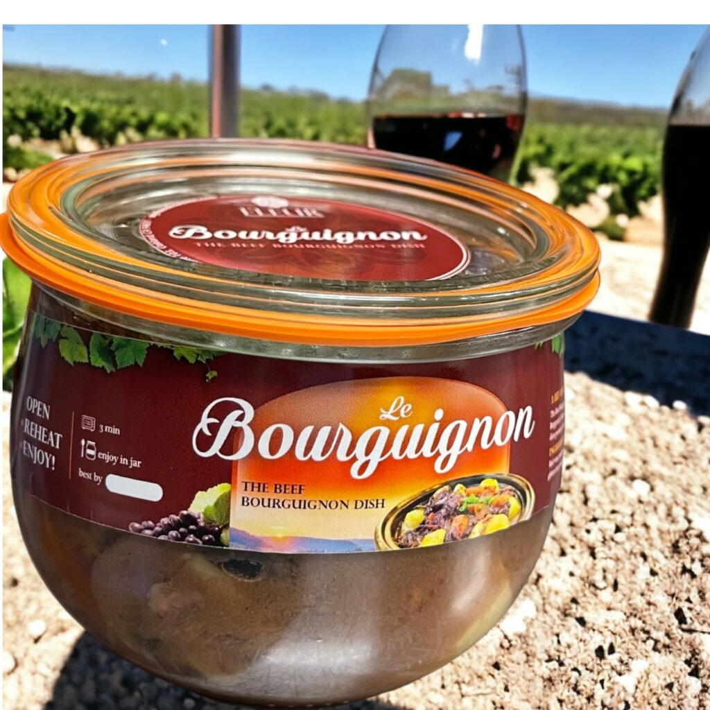 bocobites beef bourguignon in jar ready to eat in just 3 min in microwave